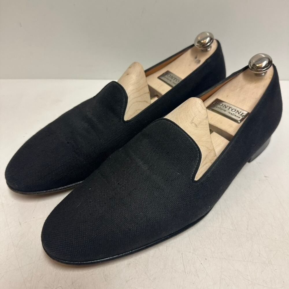 VGUC Ralph Lauren Purple Label Collis Linen Slippers Tuxedo Made in Italy 10 E